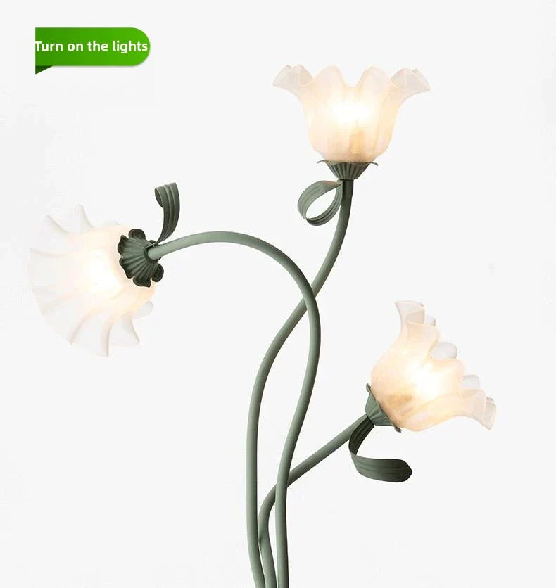 Flower Floor Lamp E26 Elegant 3 Head Lily Floor Lamp Tall 67 in with Adjustable Light and Foot Switch for Living Room