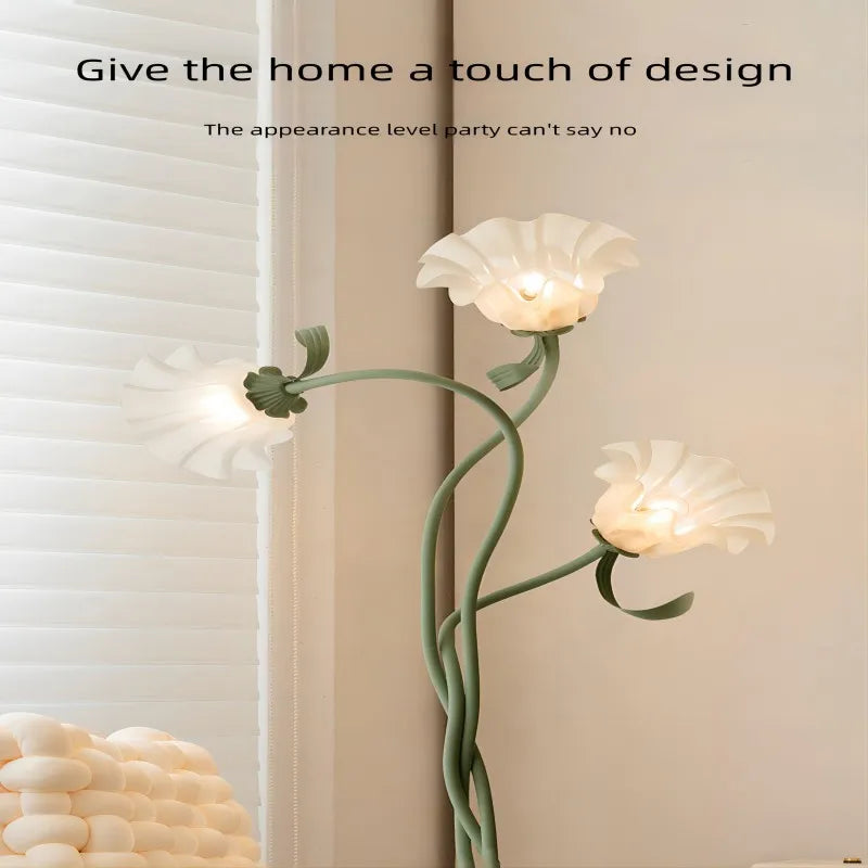 Flower Floor Lamp E26 Elegant 3 Head Lily Floor Lamp Tall 67 in with Adjustable Light and Foot Switch for Living Room