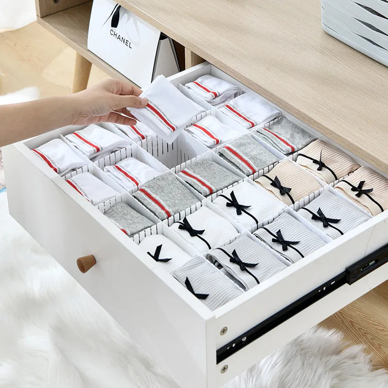 Free combination drawer storage partition board DIY Socks and underwear Plastic storage management grid makeup