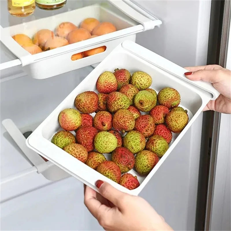 Fridges Egg Organizer Kitchen Refrigerator Drawer Organizers Pull Out Fridge Shelf Holder Storage Box for Vegetables