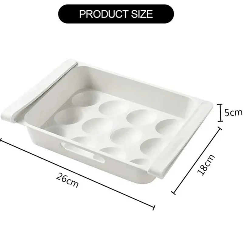 Fridges Egg Organizer Kitchen Refrigerator Drawer Organizers Pull Out Fridge Shelf Holder Storage Box for Vegetables