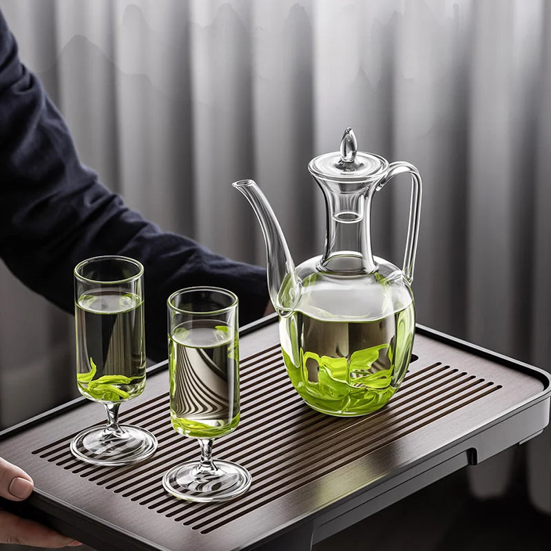 GIANXI Imitated Song Tea Pot Electric Ceramic Oven Heating High Borosilicate Glass Tea Set Home Long Mouth Green Tea