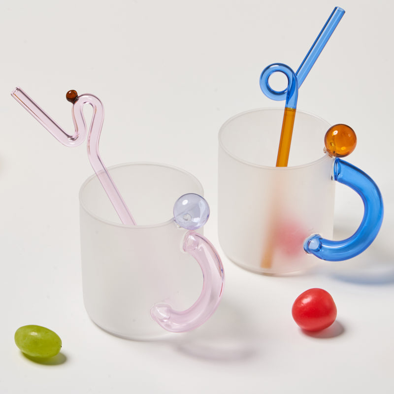 Glass Mug Coffee Cup Heat Resistance Mug Milk Tea Cup Drinkware Coffee Mug Glass Cups Glass Coffee Cup Drinking Straw