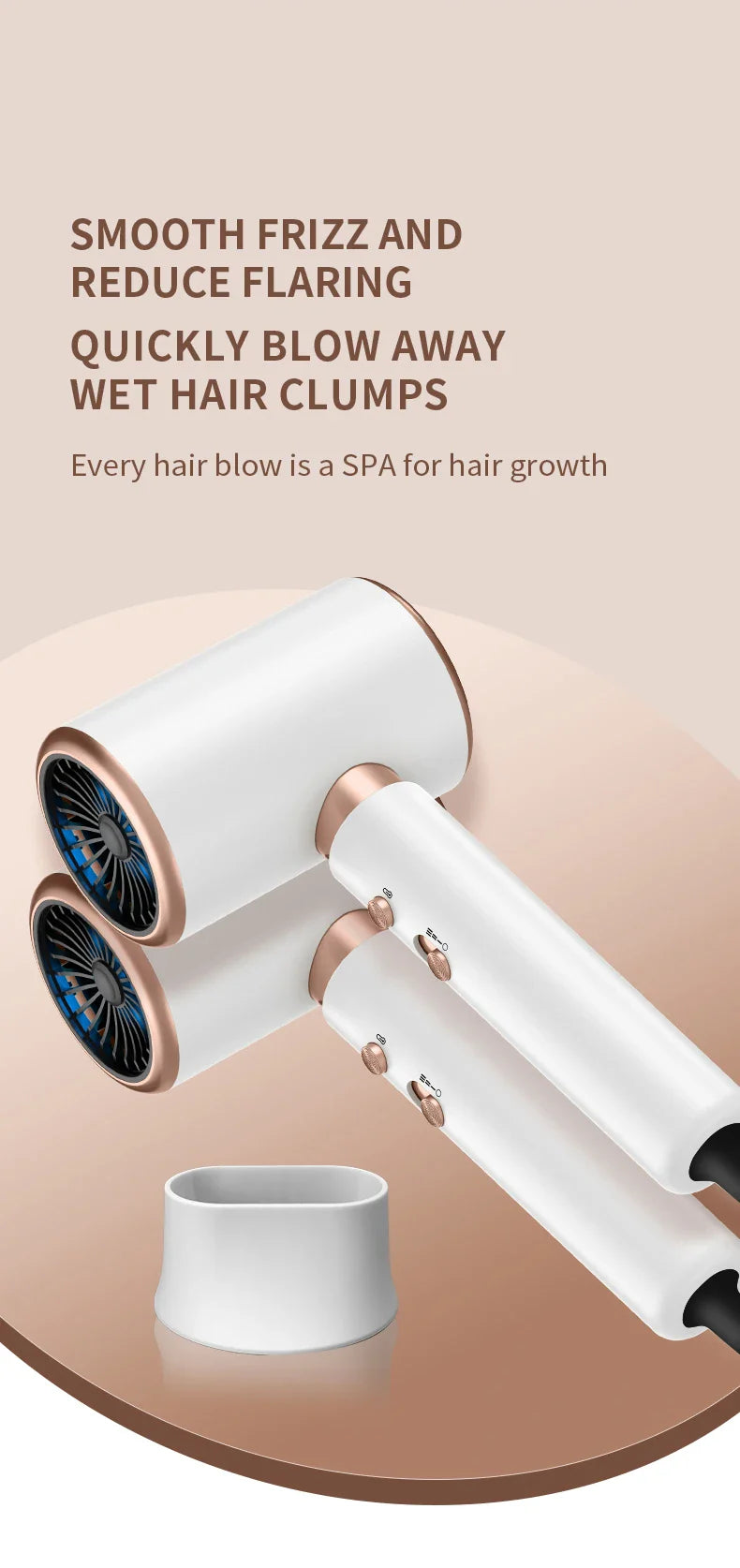 Hair Dryer High-Speed Electric Turbine Airflow Low Noise Constant Temperature And Quick Drying Suitable For Home Salons.