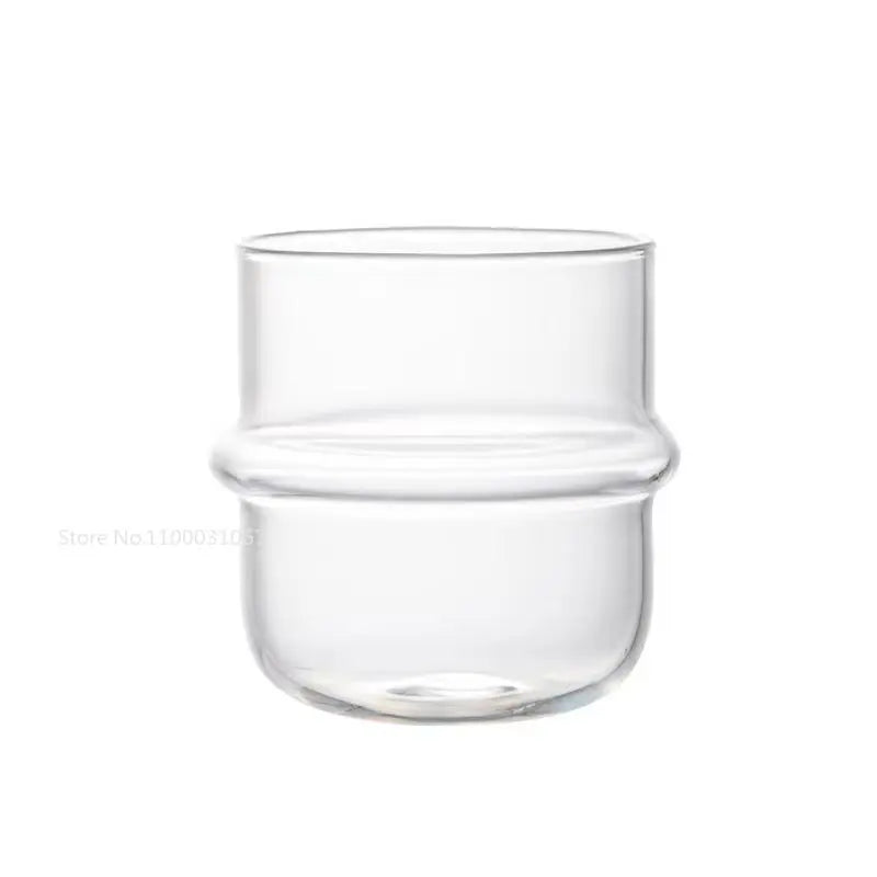 High Borosilicate Glass Cups Striped Milk Juice Breakfast Cup Net Red High Value Coffee Cups Cold Drinks Juice Wine