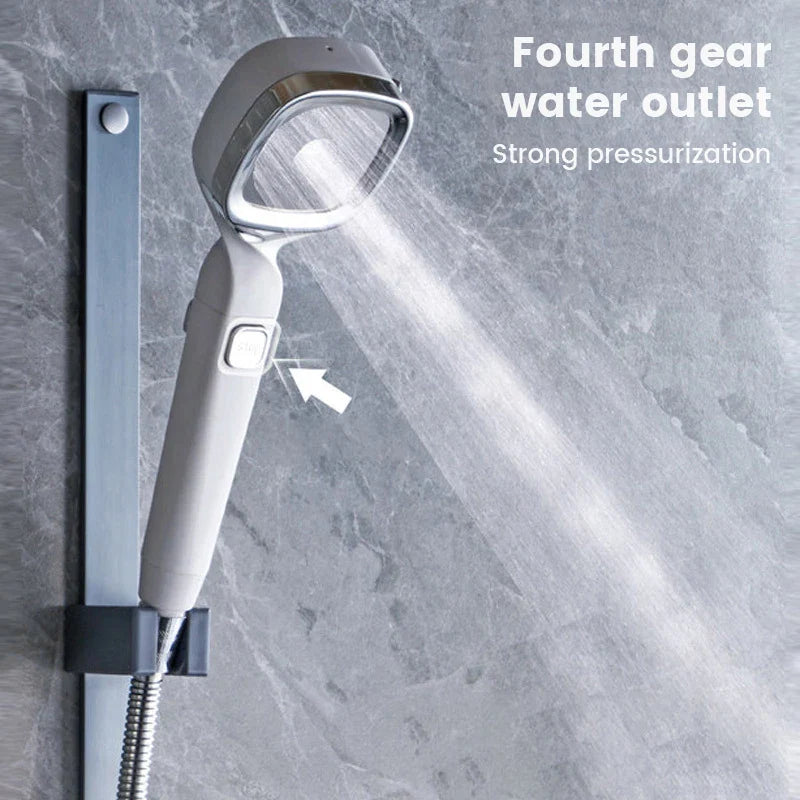 High Pressure Shower Head Water Saving 3 Modes Shower Heads Adjustable One-Key Stop Water Massage Sprayer Bathroom