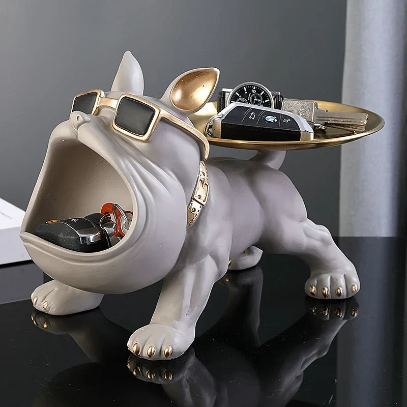 Home Decor Bulldog Figurine Dog Statue Storage Box Animal Ornament Resin Craft Art Sculpture Figurine Home Puppy