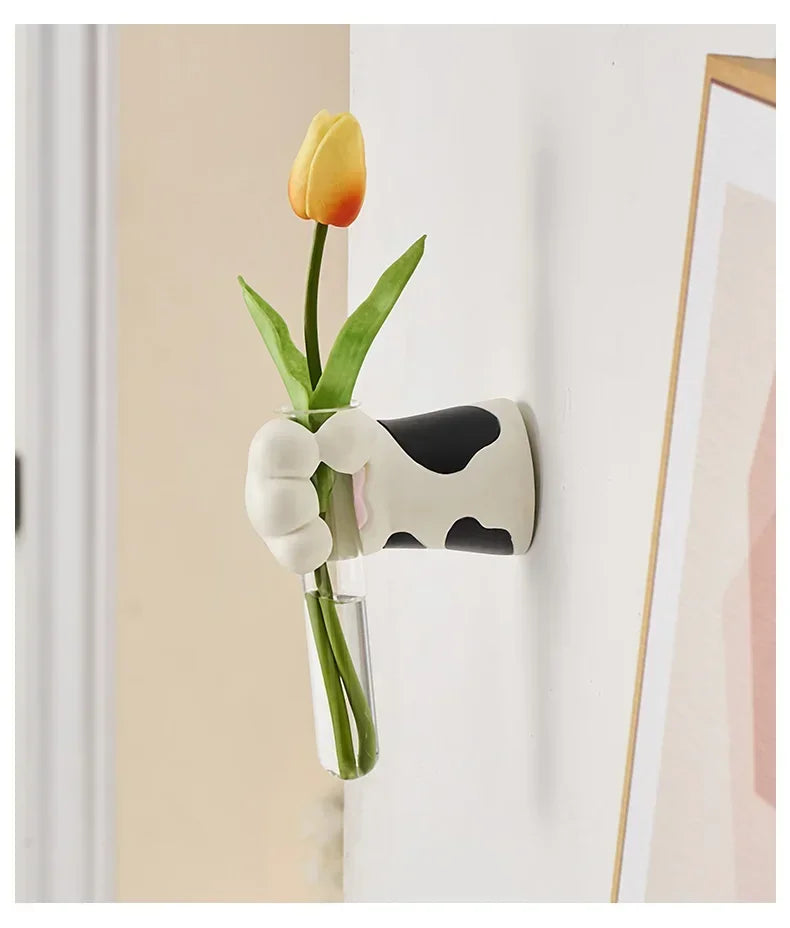 Home Decoration Creative Cat Claw Wall Vase for Dried Flower Modern Style Interior Hanging Ornament Hydroponic Vase