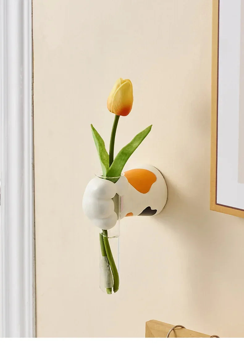 Home Decoration Creative Cat Claw Wall Vase for Dried Flower Modern Style Interior Hanging Ornament Hydroponic Vase