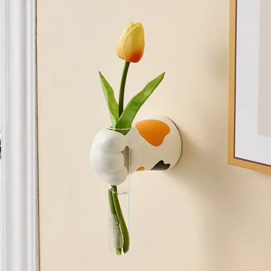 Home Decoration Creative Cat Claw Wall Vase for Dried Flower Modern Style Interior Hanging Ornament Hydroponic Vase