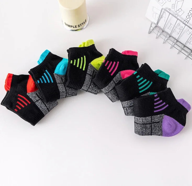 HSS 3Pairs Organic Cotton Women Socks Ankle Breathable Run Sports Sock Black Pink Casual Athletic Summer Thin Men Short