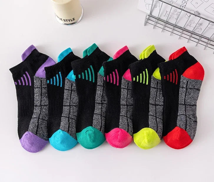 HSS 3Pairs Organic Cotton Women Socks Ankle Breathable Run Sports Sock Black Pink Casual Athletic Summer Thin Men Short