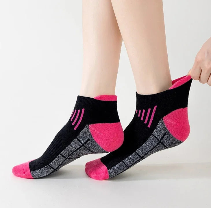 HSS 3Pairs Organic Cotton Women Socks Ankle Breathable Run Sports Sock Black Pink Casual Athletic Summer Thin Men Short