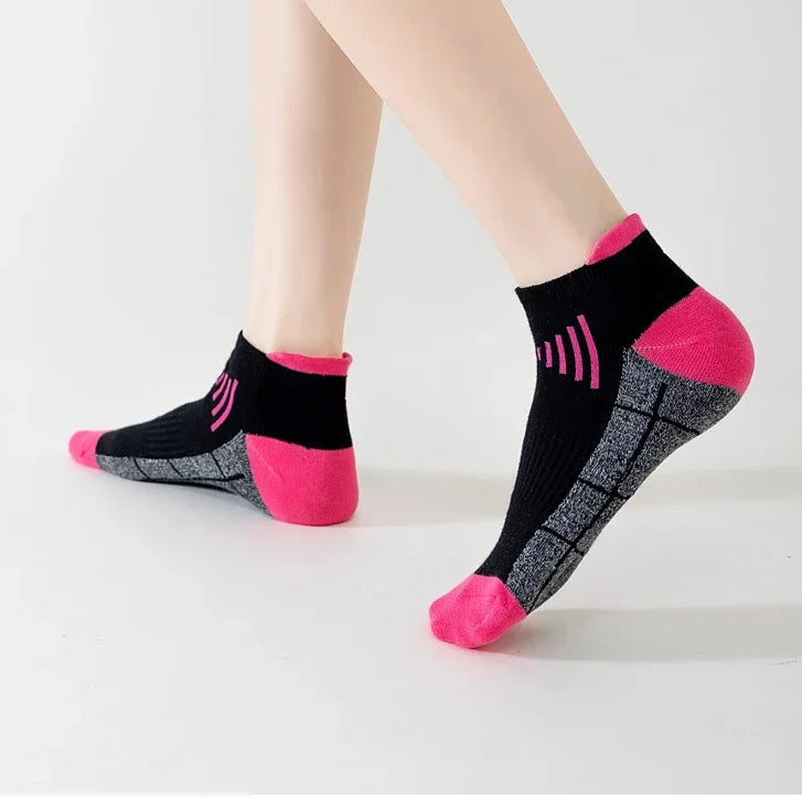 HSS 3Pairs Organic Cotton Women Socks Ankle Breathable Run Sports Sock Black Pink Casual Athletic Summer Thin Men Short