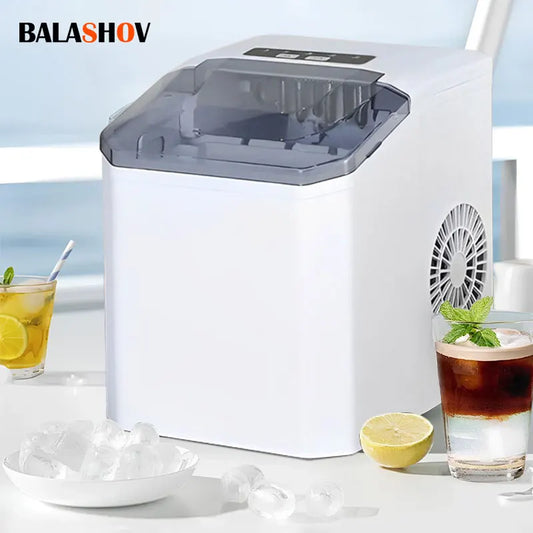 Ice Cube Maker Portable Automatic Electric Bullet Round Ice Block Making Machine 15kg/24H Family Bar Coffee Shop