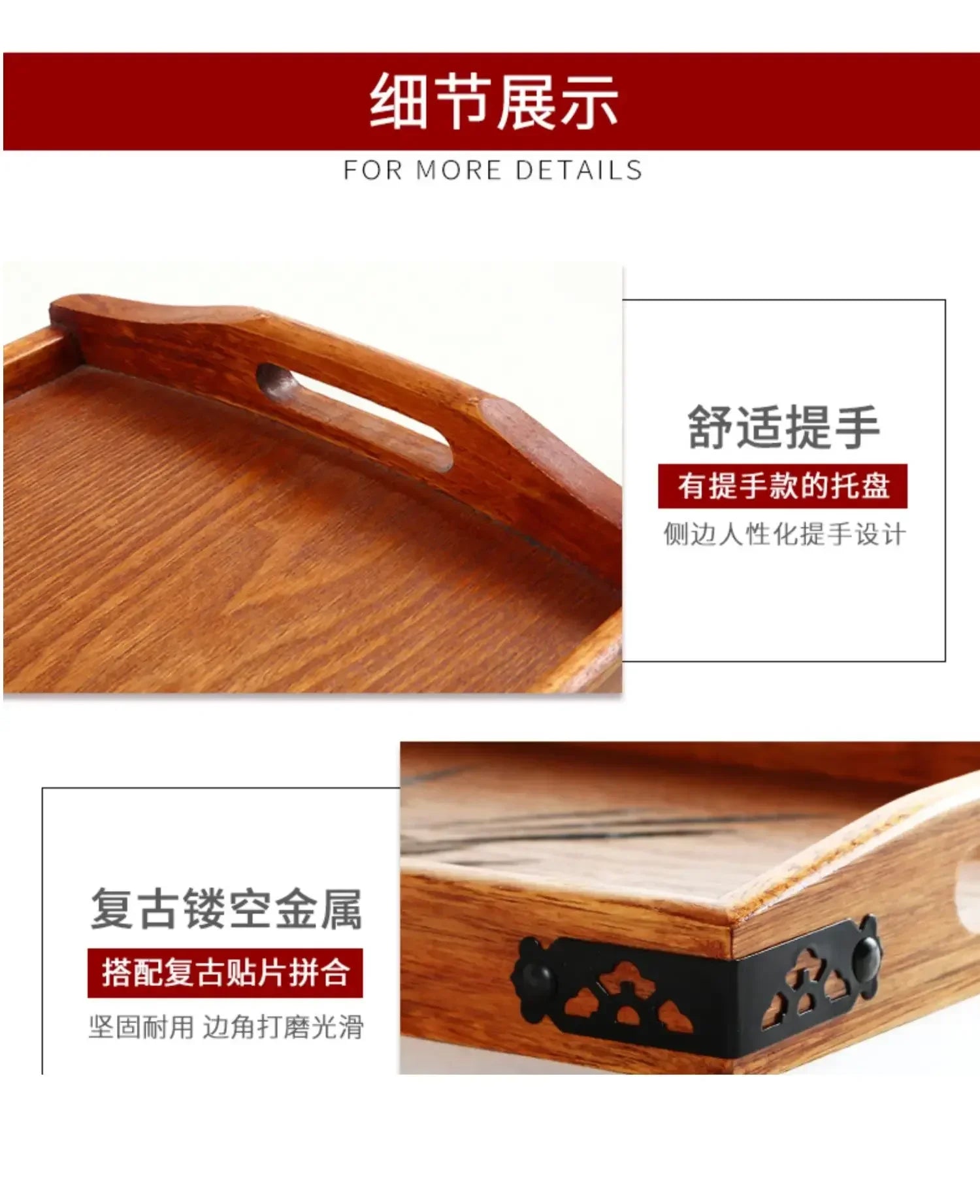 Japanese Wooden Tray Tea Tray Portable Decorative Miscellaneous Storage Tea Set Kitchen Storage Restaurant Service Tray