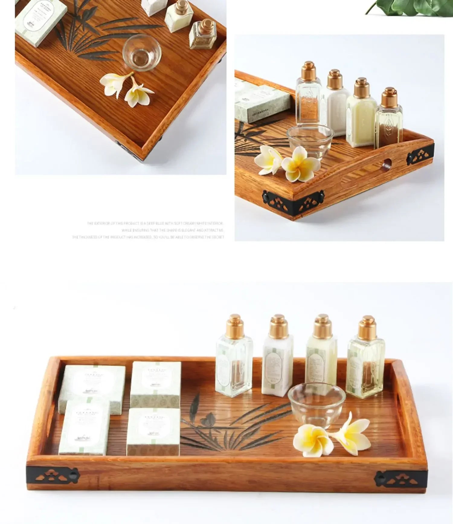 Japanese Wooden Tray Tea Tray Portable Decorative Miscellaneous Storage Tea Set Kitchen Storage Restaurant Service Tray