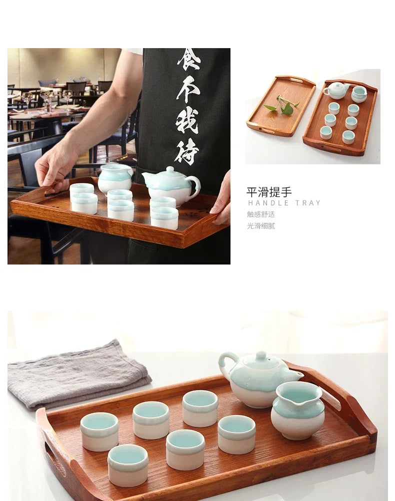 Japanese Wooden Tray Tea Tray Portable Decorative Miscellaneous Storage Tea Set Kitchen Storage Restaurant Service Tray