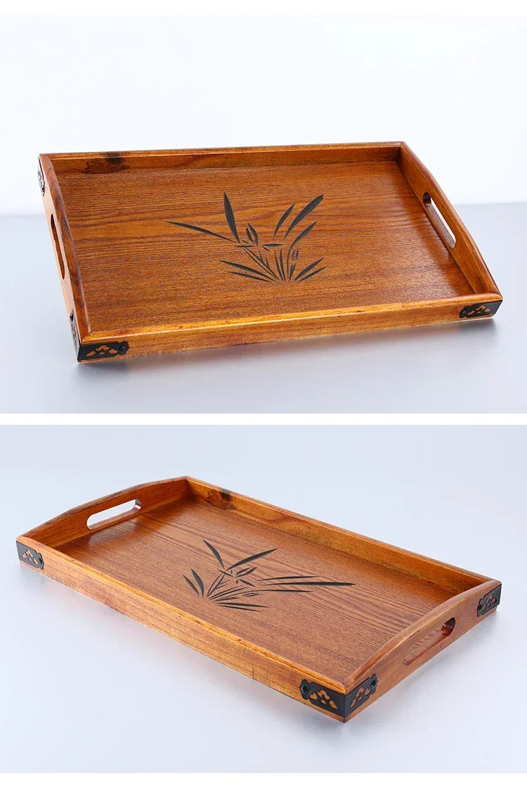 Japanese Wooden Tray Tea Tray Portable Decorative Miscellaneous Storage Tea Set Kitchen Storage Restaurant Service Tray