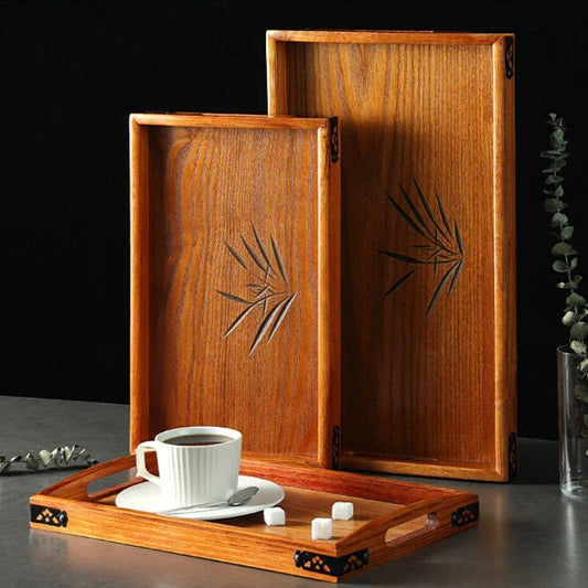 Japanese Wooden Tray Tea Tray Portable Decorative Miscellaneous Storage Tea Set Kitchen Storage Restaurant Service Tray