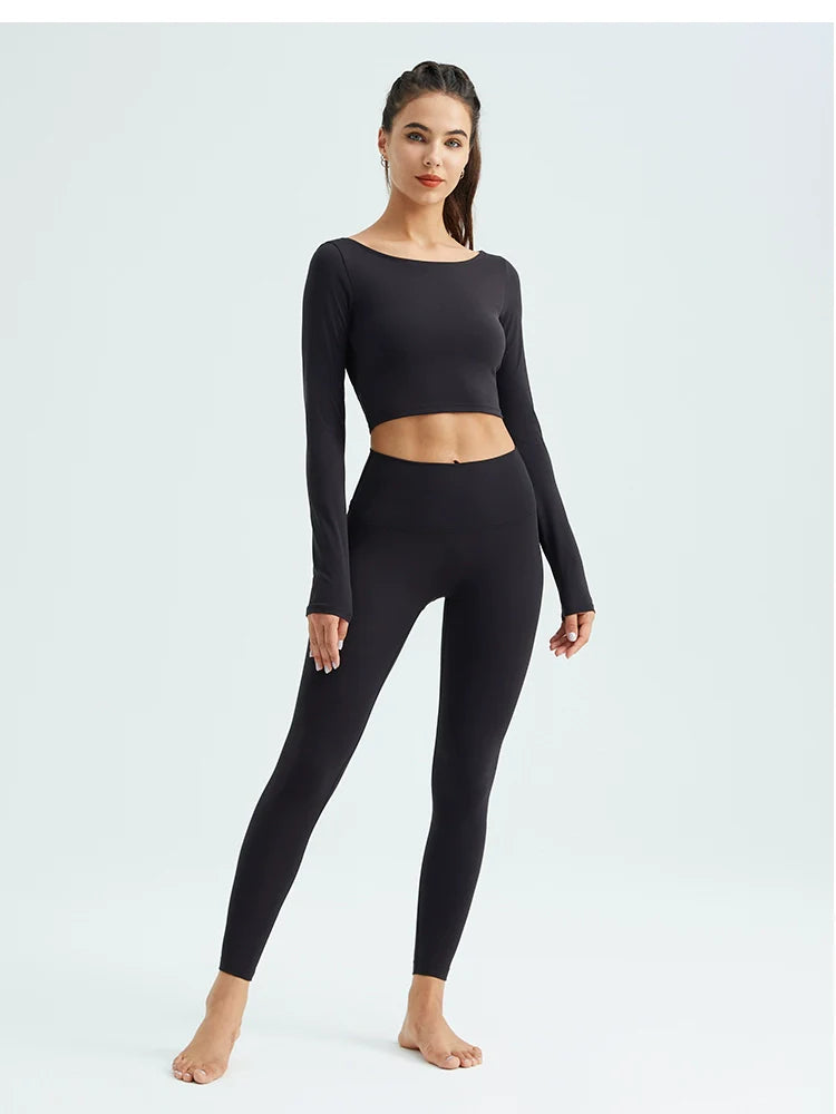 Jiao Ma Algin Fabric High Waist Hip Raise Yoga Pants