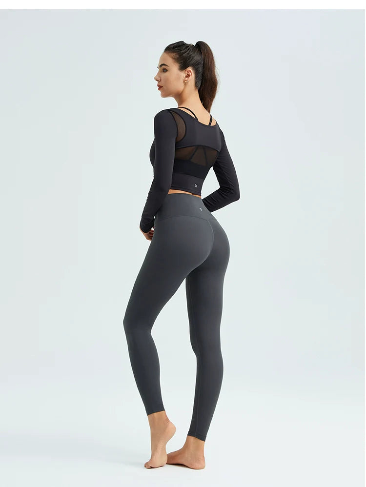 Jiao Ma Algin Fabric High Waist Hip Raise Yoga Pants