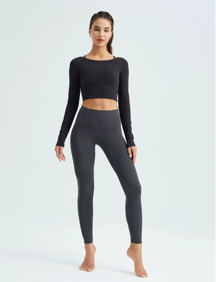 Jiao Ma Algin Fabric High Waist Hip Raise Yoga Pants