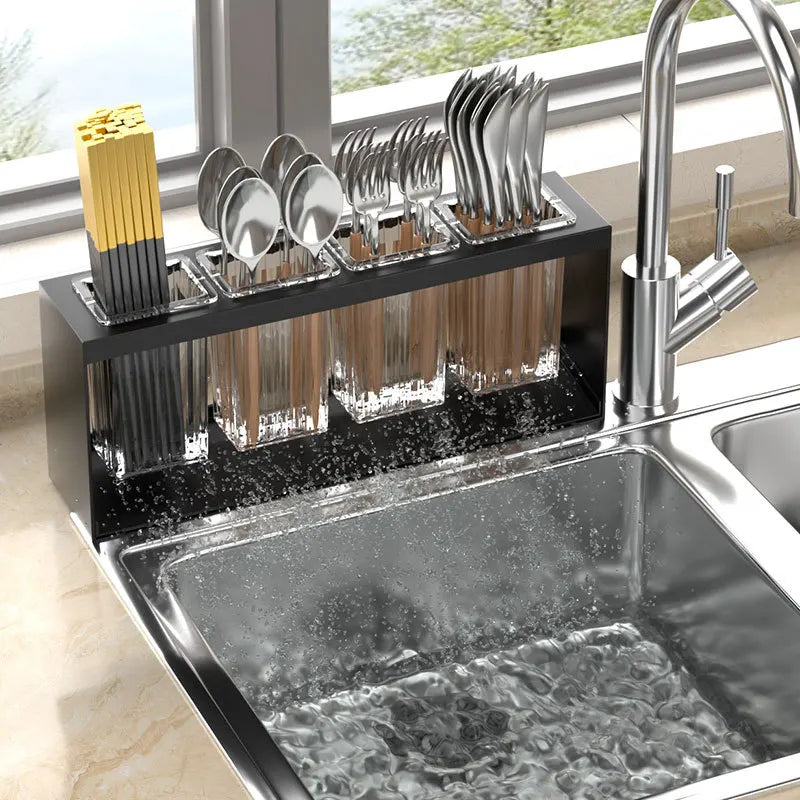 Kitchen Cutlery Storage Racks Drain Tableware Holder Chopstick Spoon Fork Storage Box Rack Chopsticks Cage Save Space