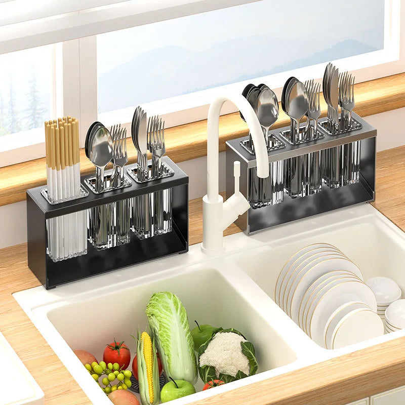 Kitchen Cutlery Storage Racks Drain Tableware Holder Chopstick Spoon Fork Storage Box Rack Chopsticks Cage Save Space