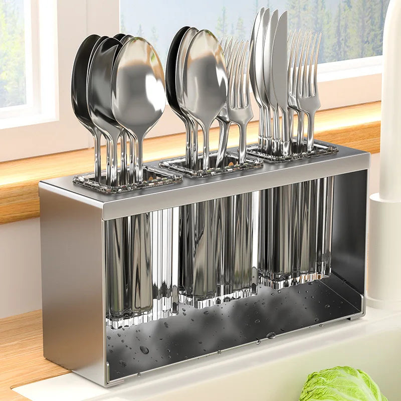 Kitchen Cutlery Storage Racks Drain Tableware Holder Chopstick Spoon Fork Storage Box Rack Chopsticks Cage Save Space