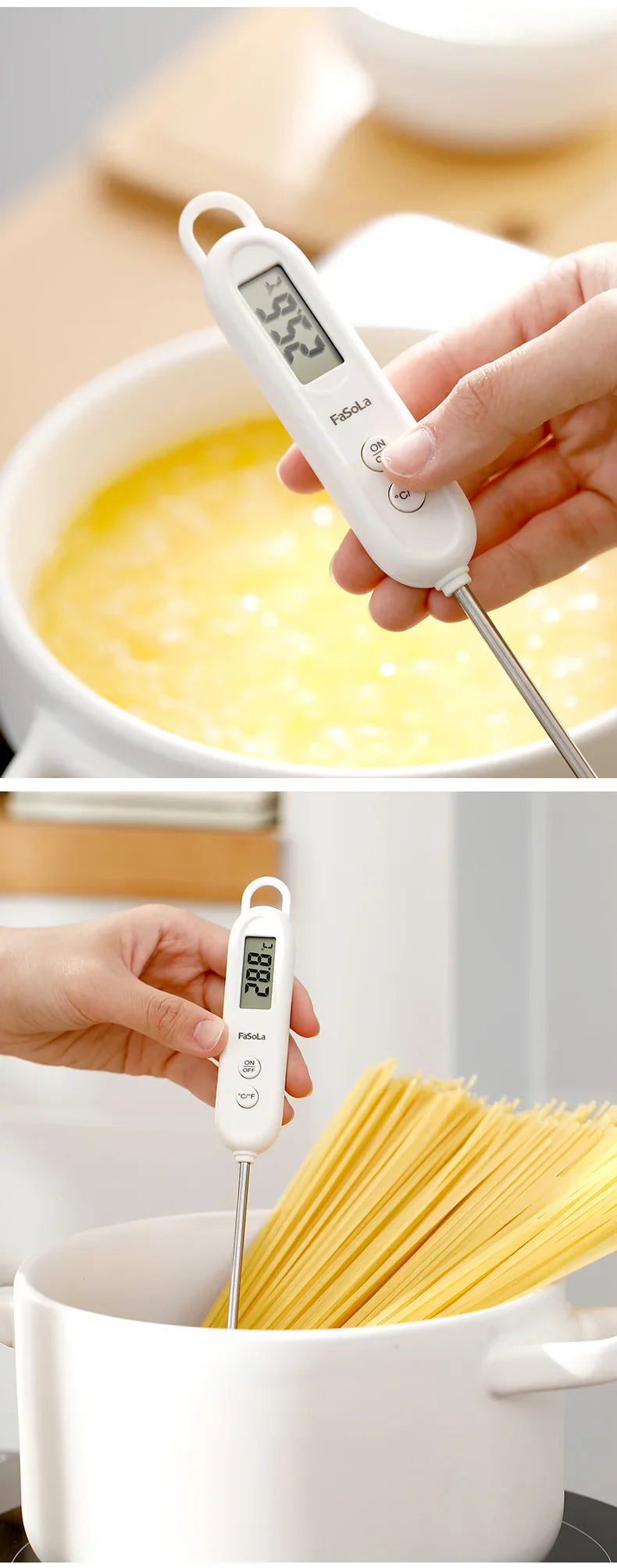 Kitchen Digital Food Thermometer Water Thermometer Tool Probe-Type Electronic Thermometer for Baking Barbecue Soup