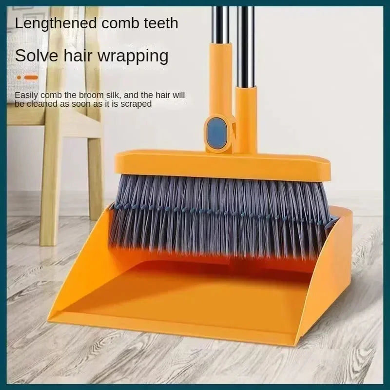 Kitchen office new folding broom dustpan set household cleaning tools non-stick hair dry wet dual-use broom folding set