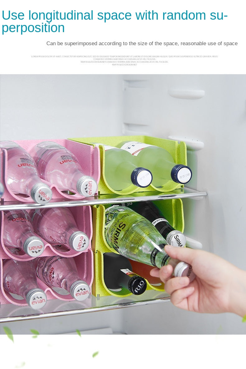 Kitchen Organizer Refrigerator Rack Shelf Can Beer Wine Bottle Holder Rack Organizer Kitchen Storage Fridge Organizer