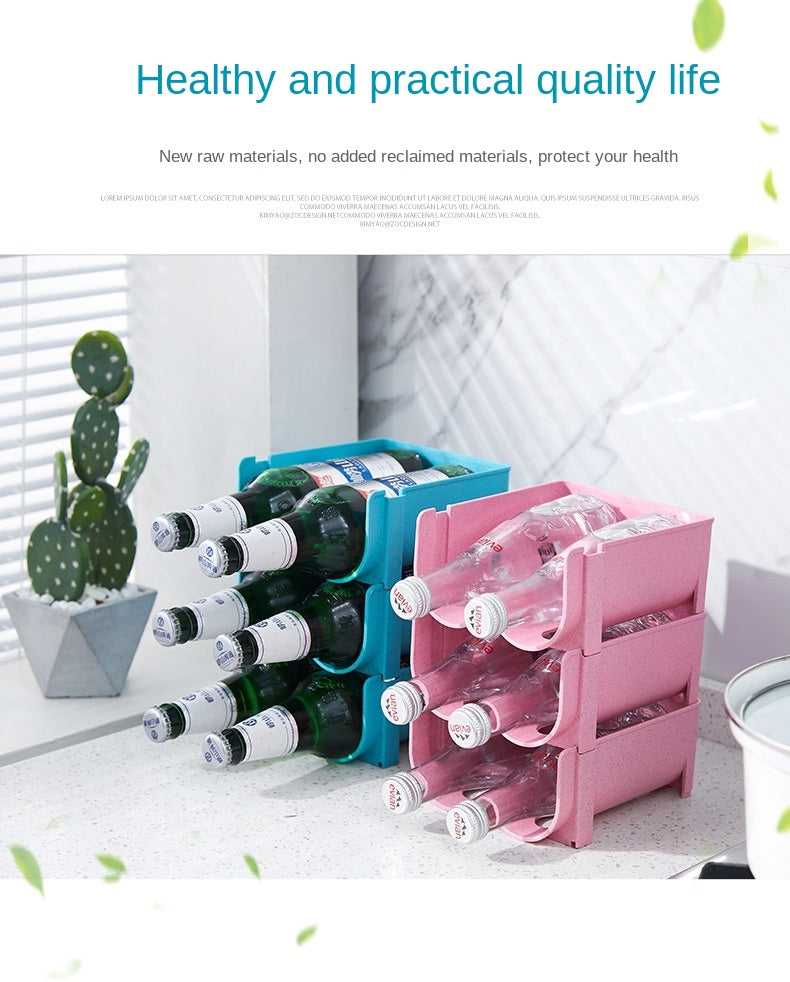 Kitchen Organizer Refrigerator Rack Shelf Can Beer Wine Bottle Holder Rack Organizer Kitchen Storage Fridge Organizer