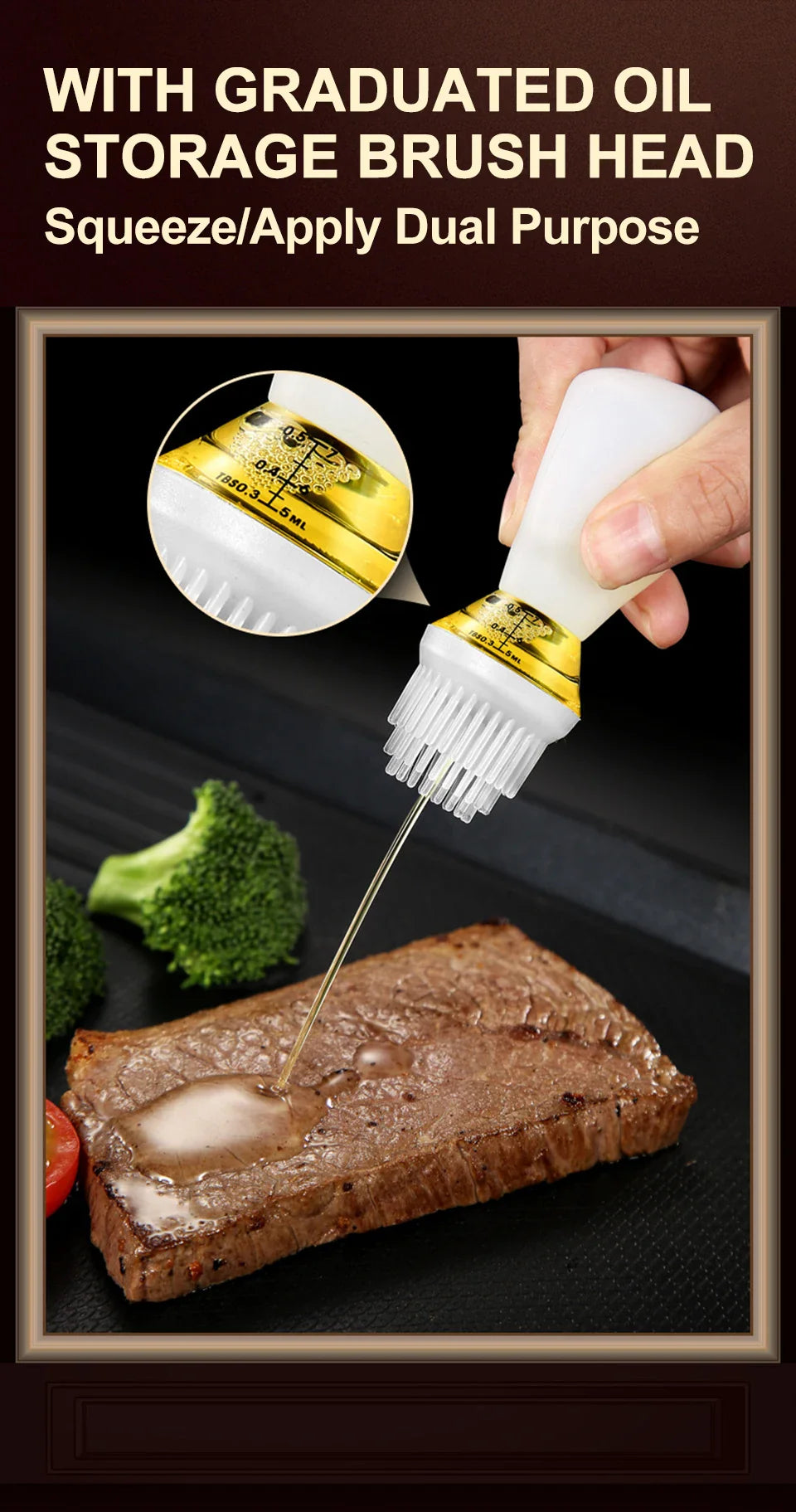 Kitchen Silicone Oil Bottle Oil Brush Baking Barbecue Grill Oil Brush Dispenser Pastry Steak Oil Brushes Kitchen Baking