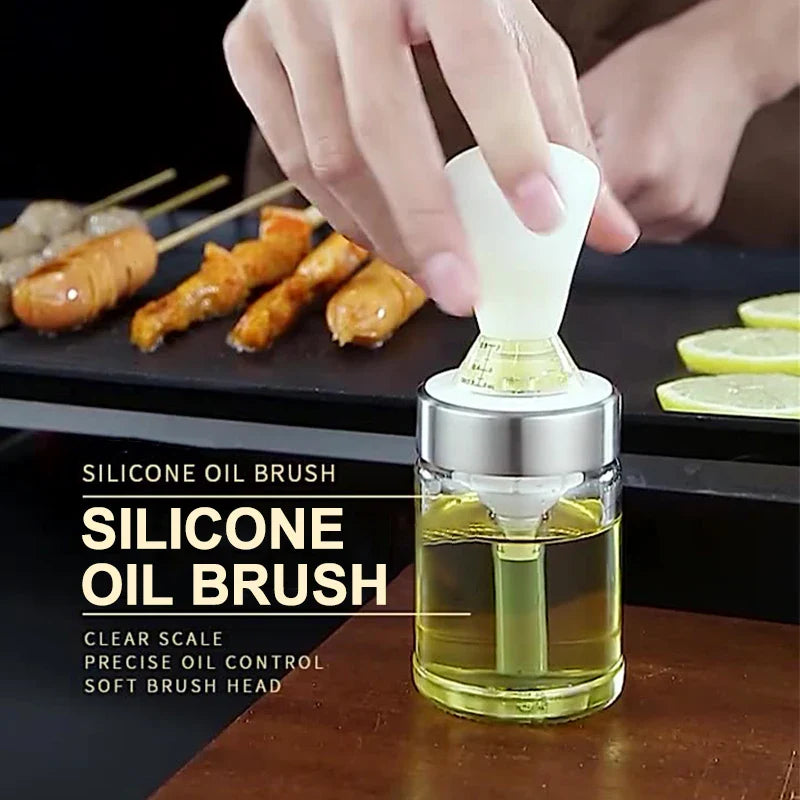 Kitchen Silicone Oil Bottle Oil Brush Baking Barbecue Grill Oil Brush Dispenser Pastry Steak Oil Brushes Kitchen Baking