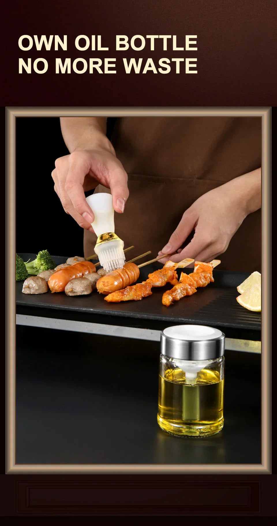 Kitchen Silicone Oil Bottle Oil Brush Baking Barbecue Grill Oil Brush Dispenser Pastry Steak Oil Brushes Kitchen Baking