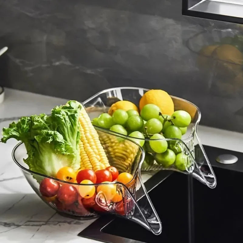 Kitchen Sink Drain Basket Multi-purpose Kitchen Storage Drain Basket Vegetable Fruit Washing Strainer Bowl Kitchen