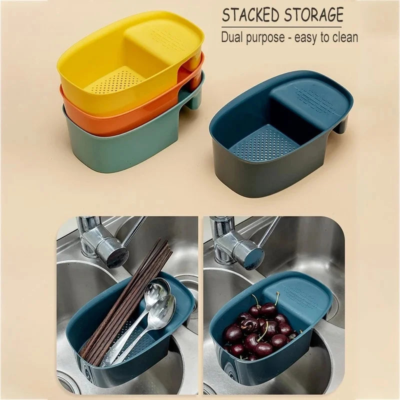 Kitchen SinkDrain Baskets Drains Rack Multi-functional Faucet Shelf Household Gadgets Storage Tool BasketKitchen