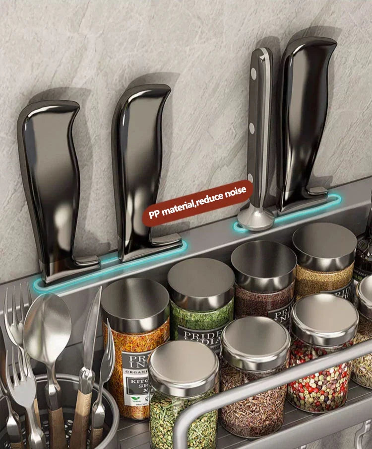 Kitchen Spice Storage Knives Holder Knife Stand Spice Rack Organizer Knives Holder Spoon and Chopsticks Rest Hanging