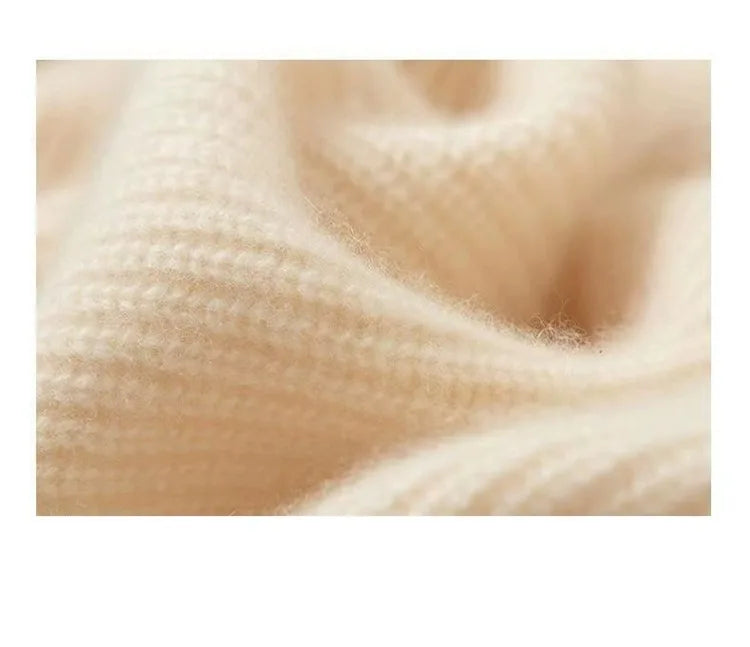 Large lapel thick cashmere sweater women’s 100 pure wool zipper sweater pullover lazy loose knit base top