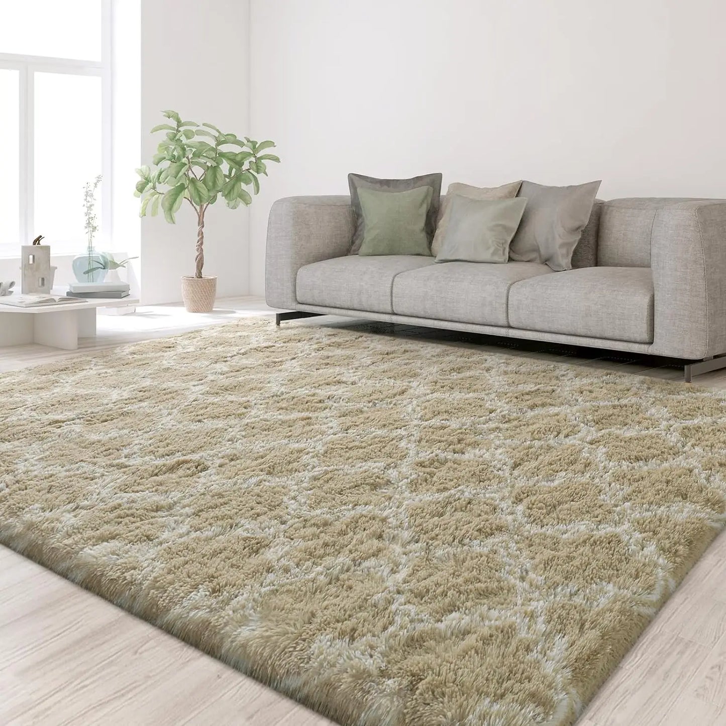 Large Shag Area Rugs for Bedroom Super Soft Plush Fluffy Carpets Living Room Rug Non-Slip Indoor Floor Rug for Kids