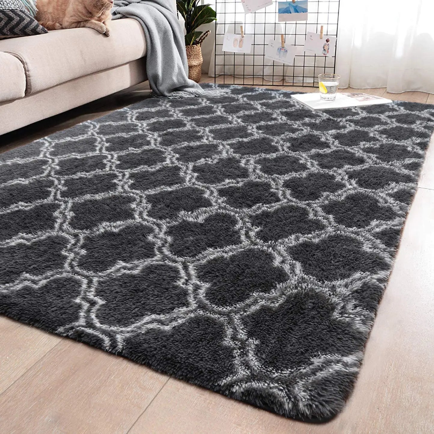 Large Shag Area Rugs for Bedroom Super Soft Plush Fluffy Carpets Living Room Rug Non-Slip Indoor Floor Rug for Kids