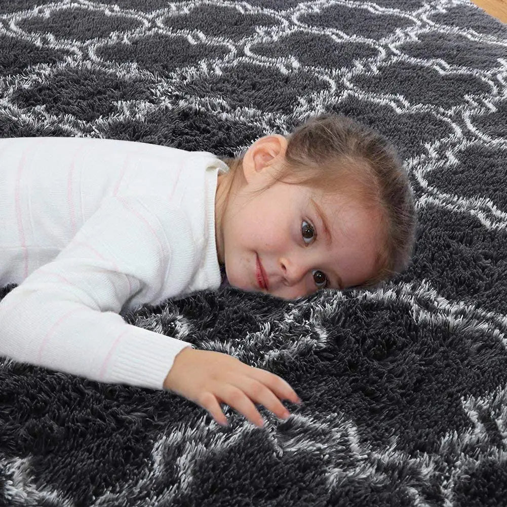 Large Shag Area Rugs for Bedroom Super Soft Plush Fluffy Carpets Living Room Rug Non-Slip Indoor Floor Rug for Kids