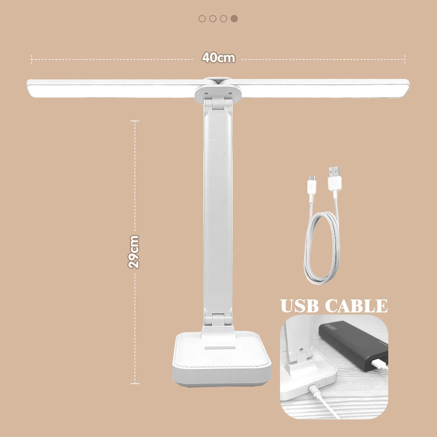 LED Desk Lamp 3 Levels Dimmable Touch Night Light USB Rechargeable Eye Protection Foldable Table Lamp For Bedroom