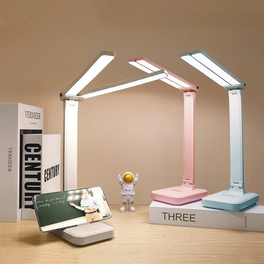 LED Desk Lamp 3 Levels Dimmable Touch Night Light USB Rechargeable Eye Protection Foldable Table Lamp For Bedroom