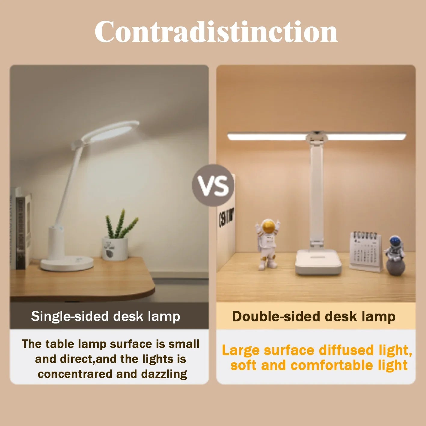 LED Desk Lamp 3 Levels Dimmable Touch Night Light USB Rechargeable Eye Protection Foldable Table Lamp For Bedroom