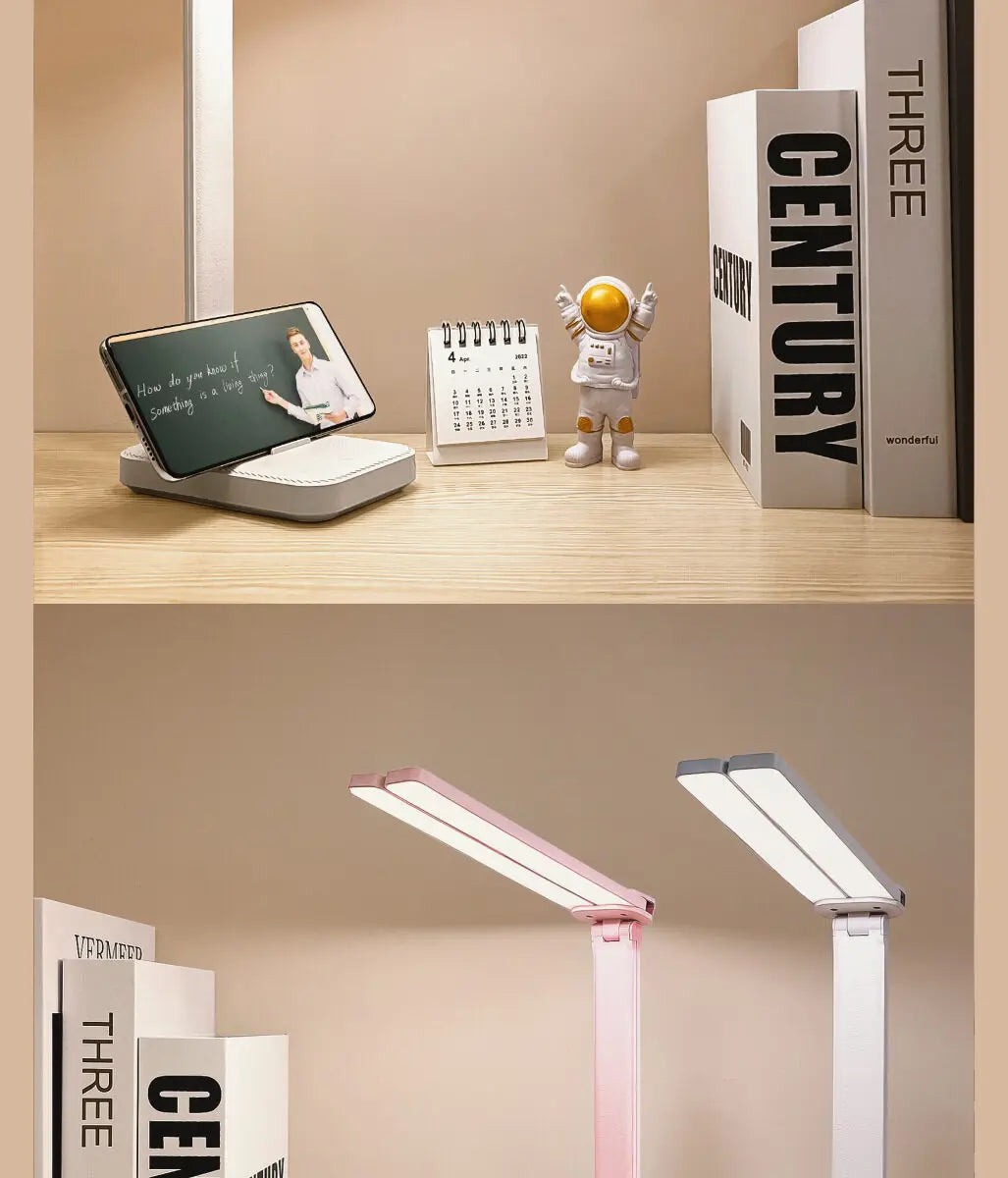 LED Desk Lamp 3 Levels Dimmable Touch Night Light USB Rechargeable Eye Protection Foldable Table Lamp For Bedroom