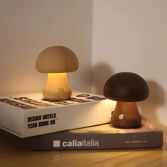 Led Mushroom Table Lamp for Bedroom Bedside Living Room Decor Night Lights Minimalist Desk Lights USB Rechargeable