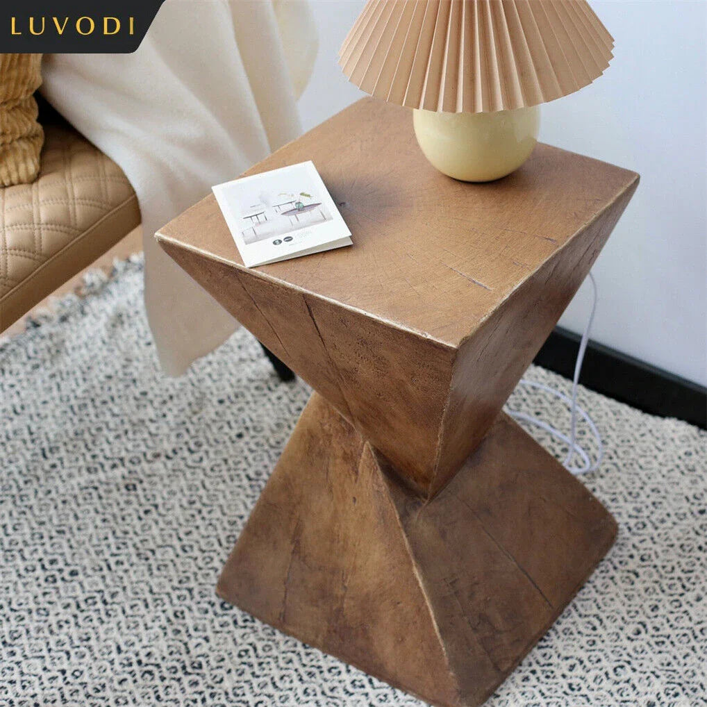 LUVODI Lightweight Concrete Accent Table Sitting Chair Sofa Side Bedside End Table for Living Room Bedroom Interiors